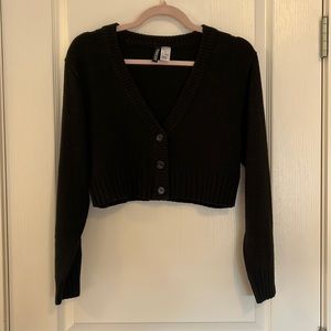 H&M cropped black cardigan